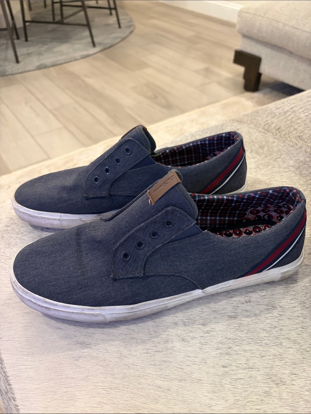 Ben Sherman Slip-On Canvas Sneakers | Men’s US 10 / EU 43 | Navy Casual Shoes